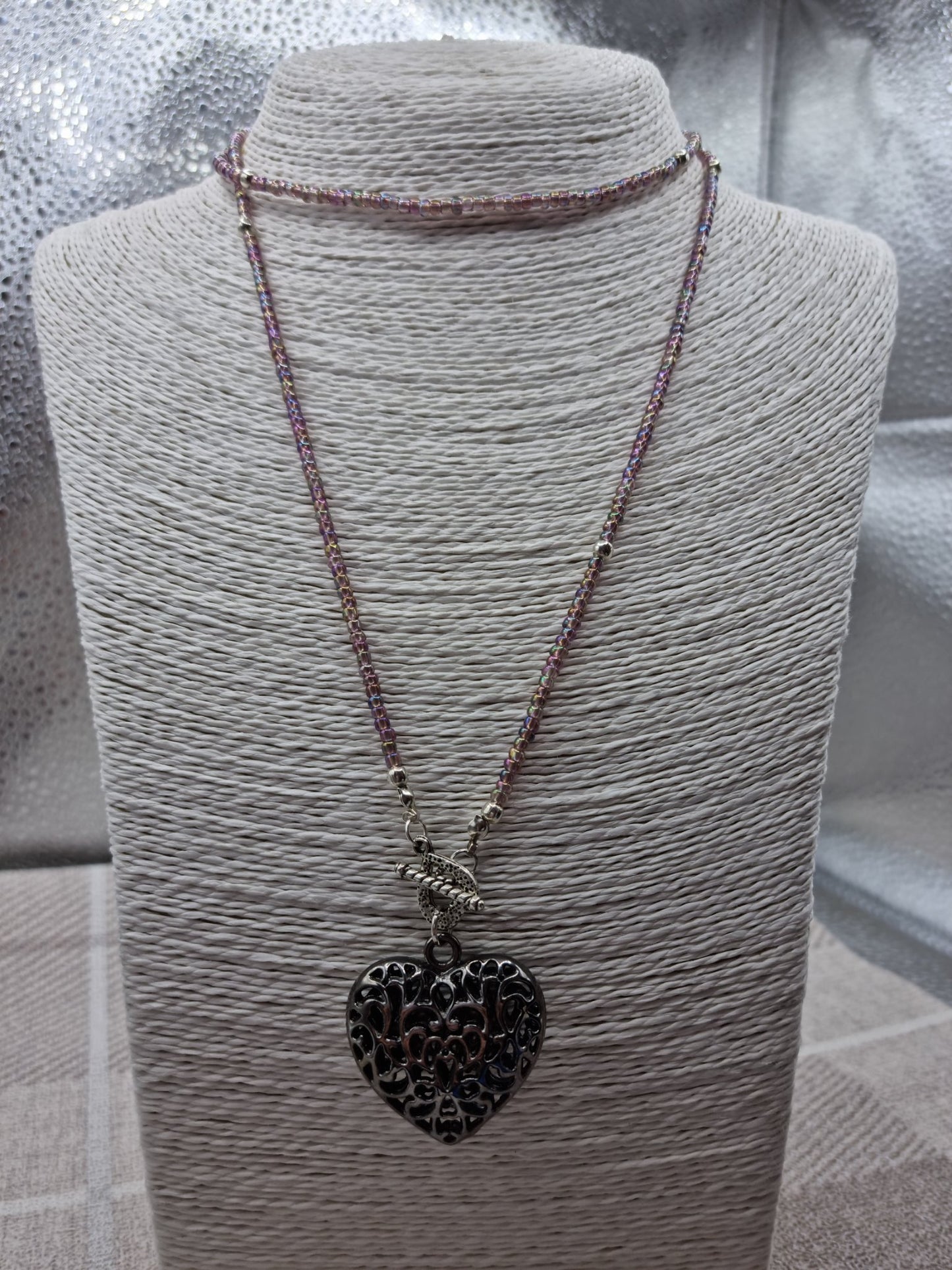 LARIOT STYLE SEED BEAD NECKLACE ( THREE COLOURS )