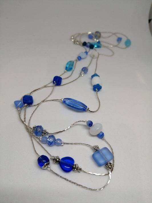 BLUE AND TURQUOISE LONG NECKLACE