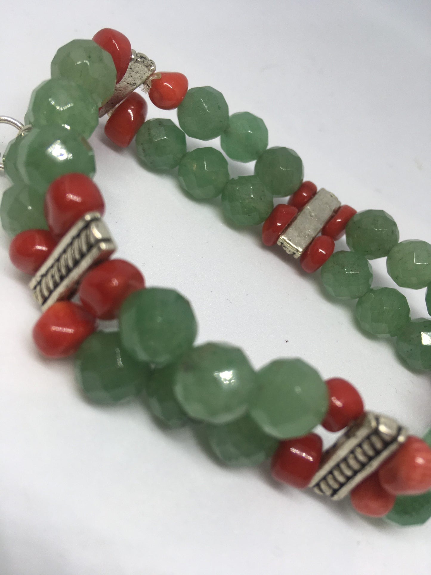 AVENTURINE AND CORAL BRACELET