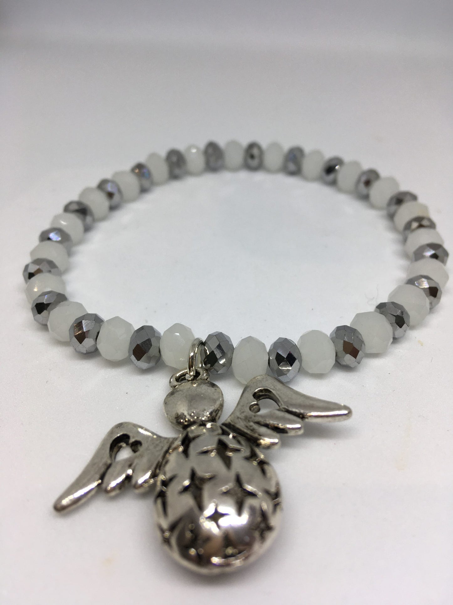 SILVER CRYSTAL STRETCHY BRACELET