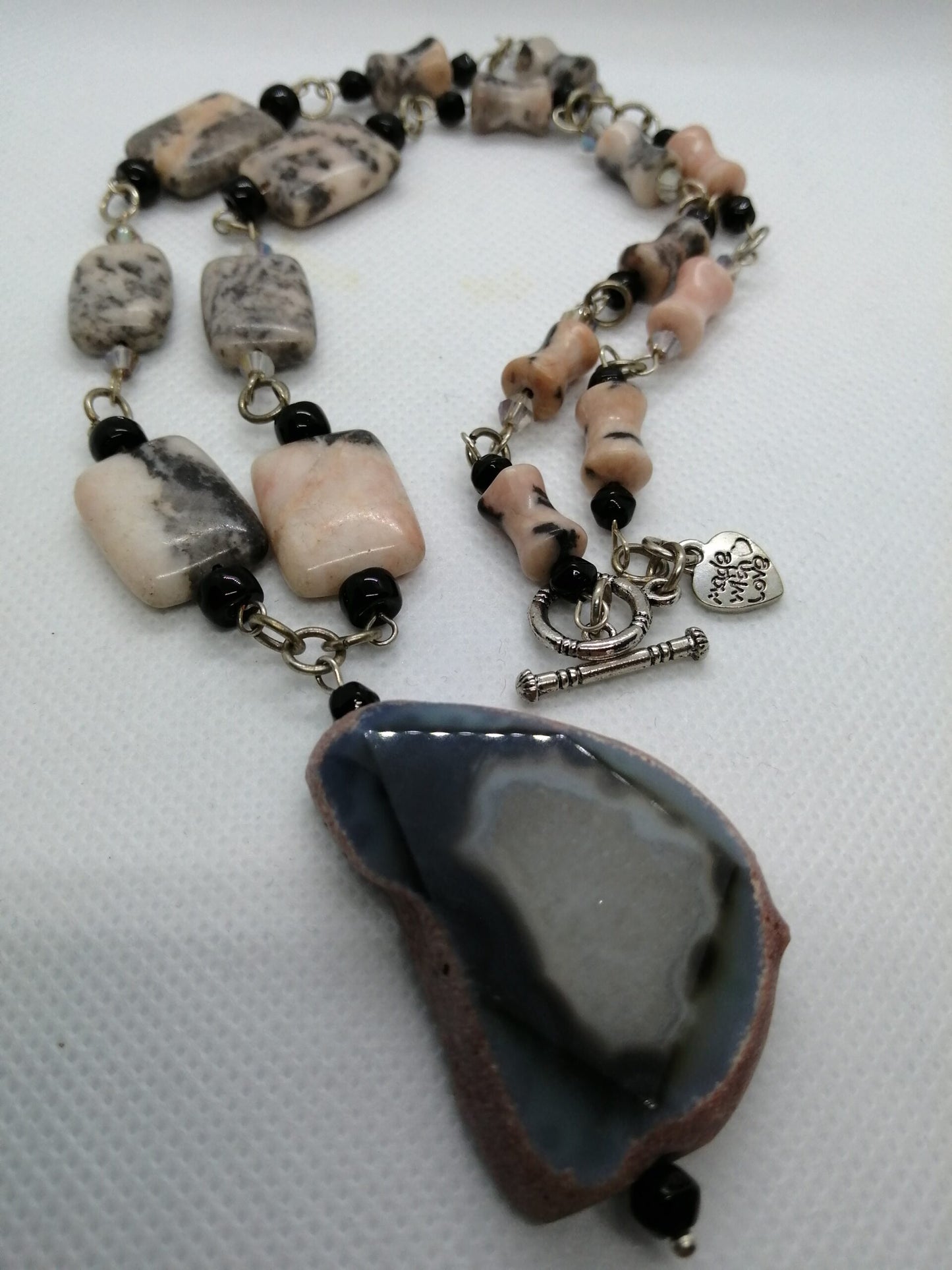 FLAMINGO JASPER GEMSTONE NECKLACE