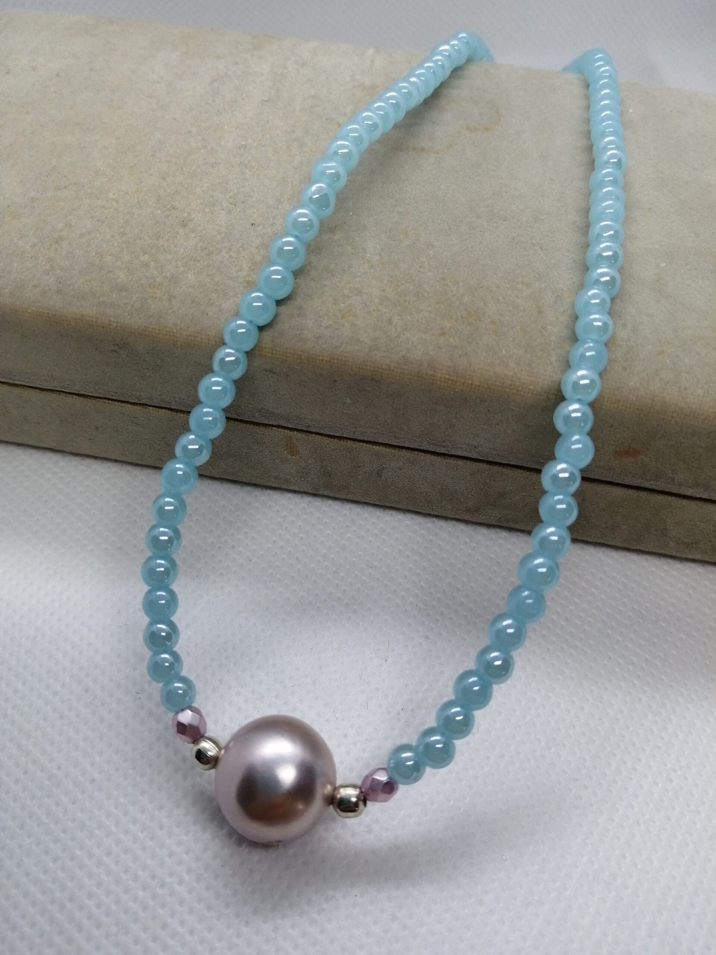 BABY BLUE CHOKER NECKLACE