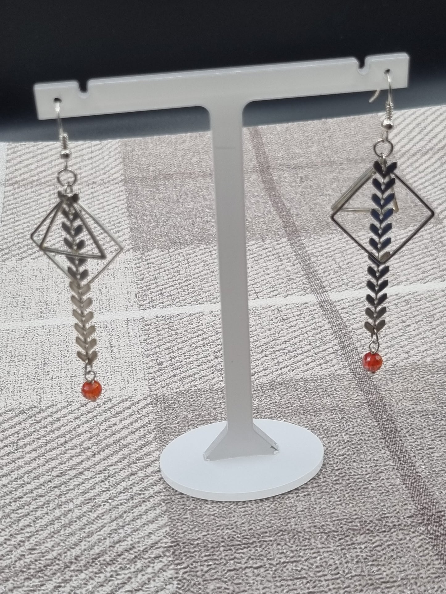 EARRINGS LONG SILVER PLATED